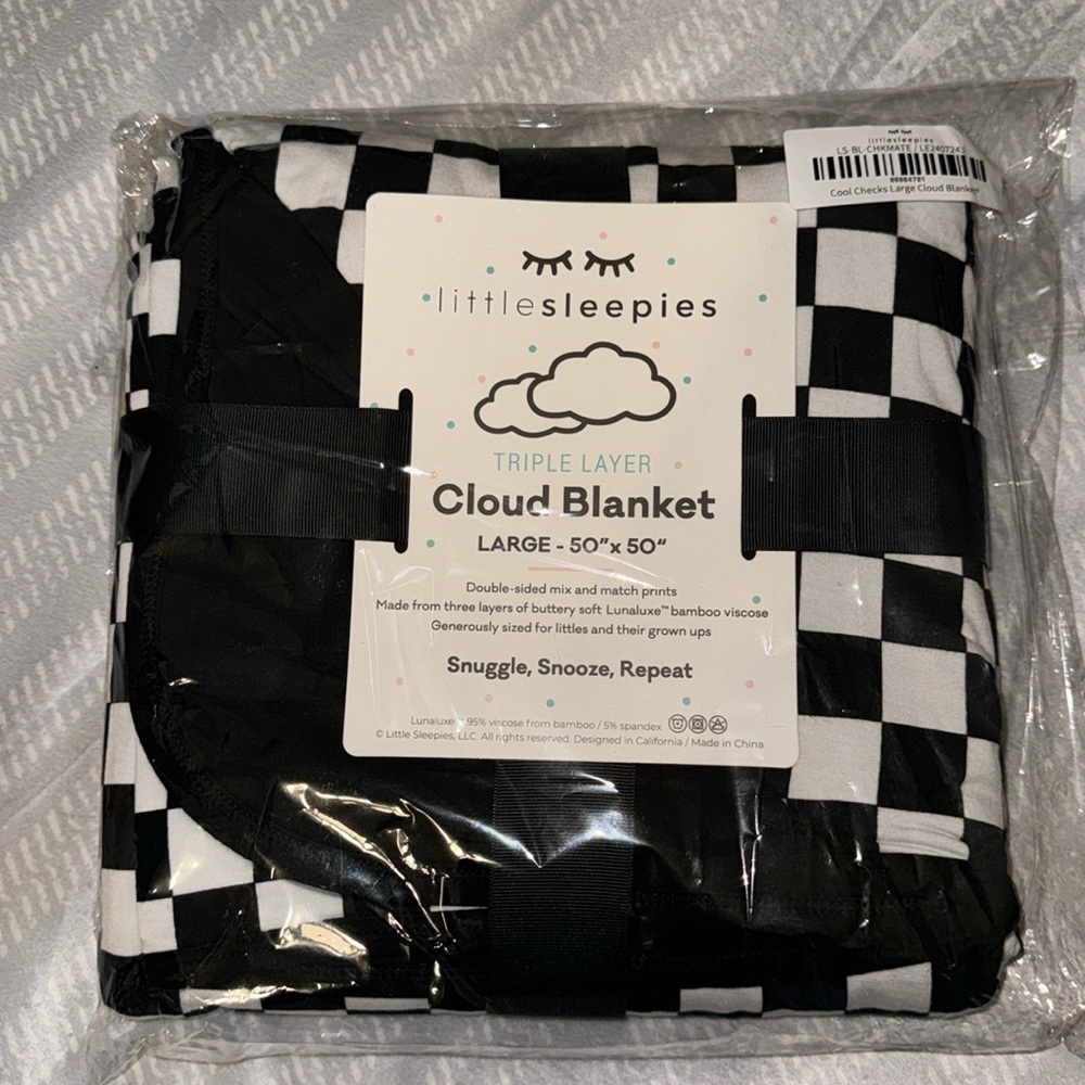 Little sleepies cool check blanket